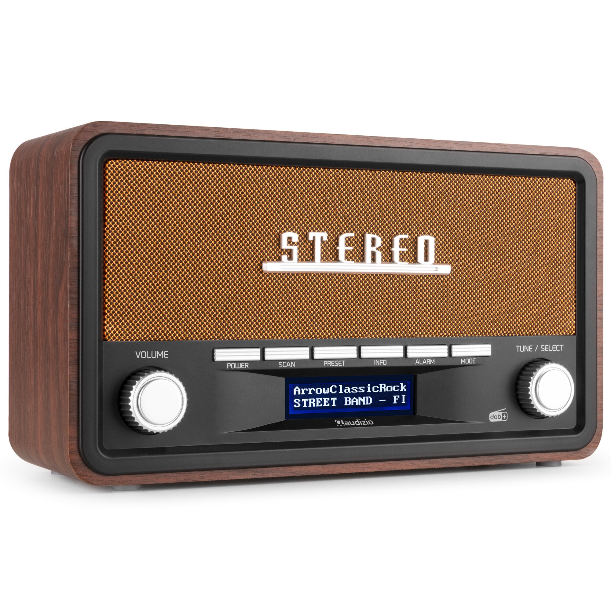 Audizio Foggia retro DAB+ radio med Bluetooth - Bärbar stereoradio med larm - 50W Peak effekt 