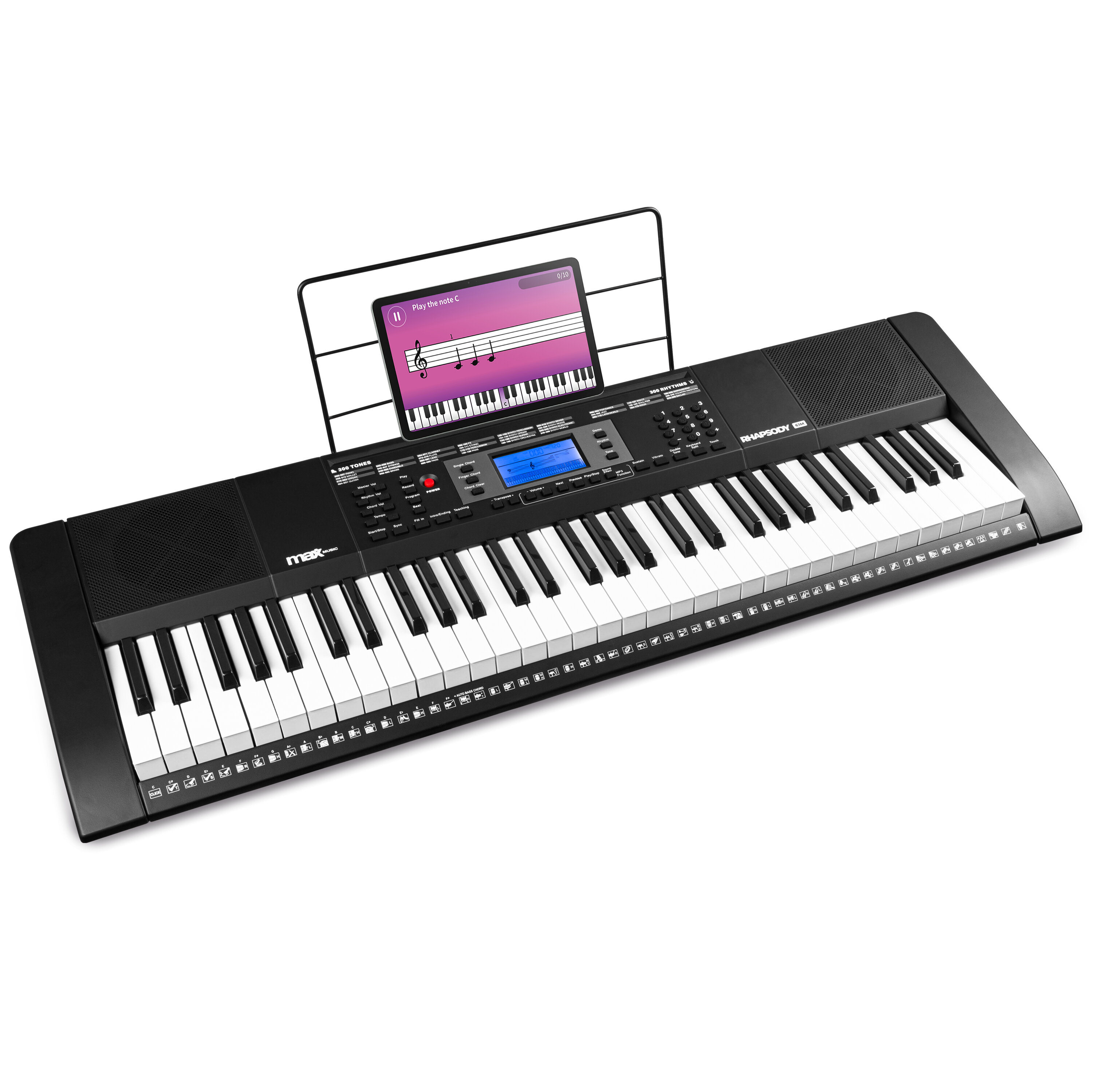 Max Rhapsody61M elektroniskt Keyboard 61-tangenters - Touch Sensitive skärm