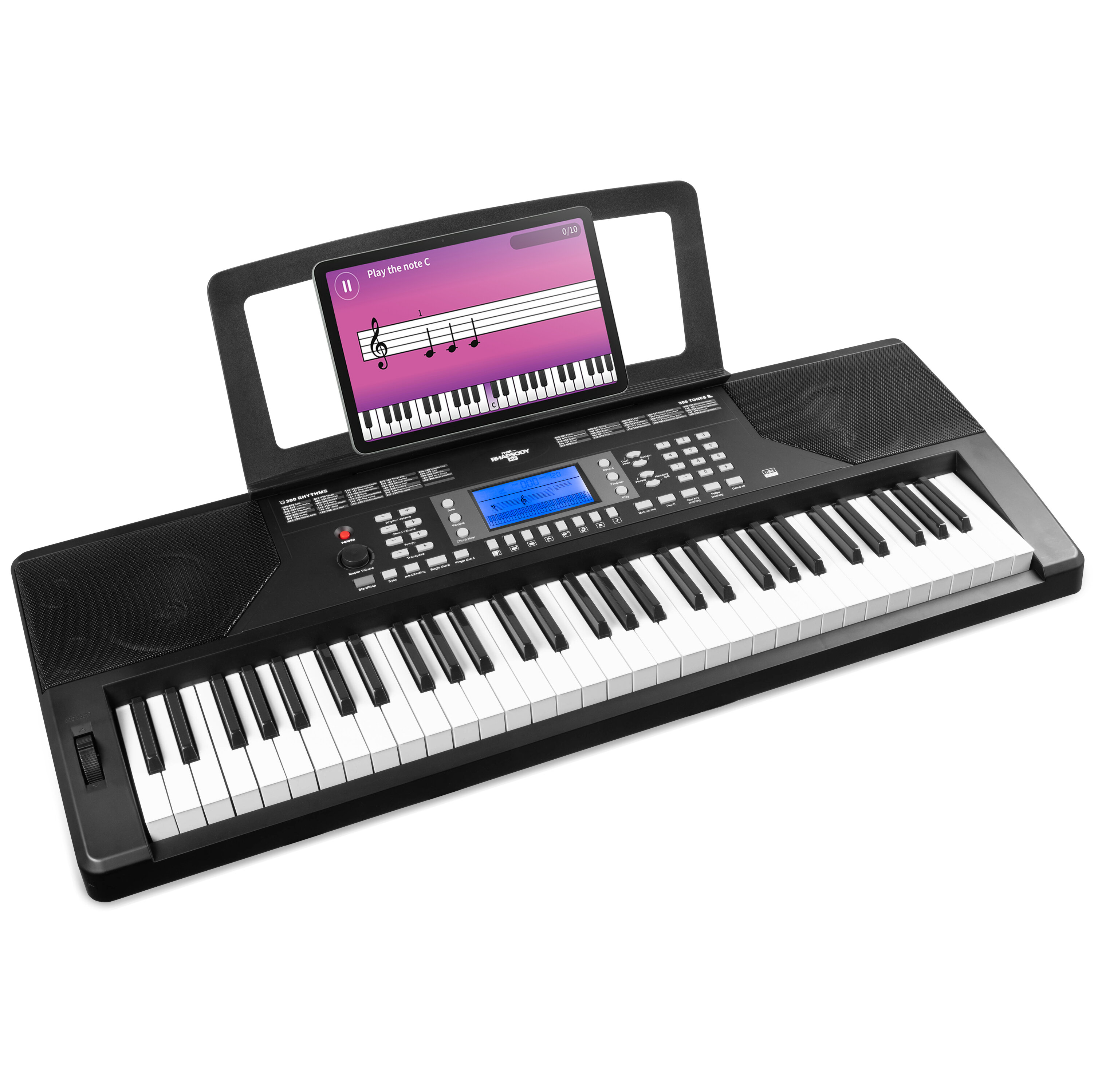 Max Rhapsody61P Electronic Keyboard Pro med 61 Touch Response-tangenter