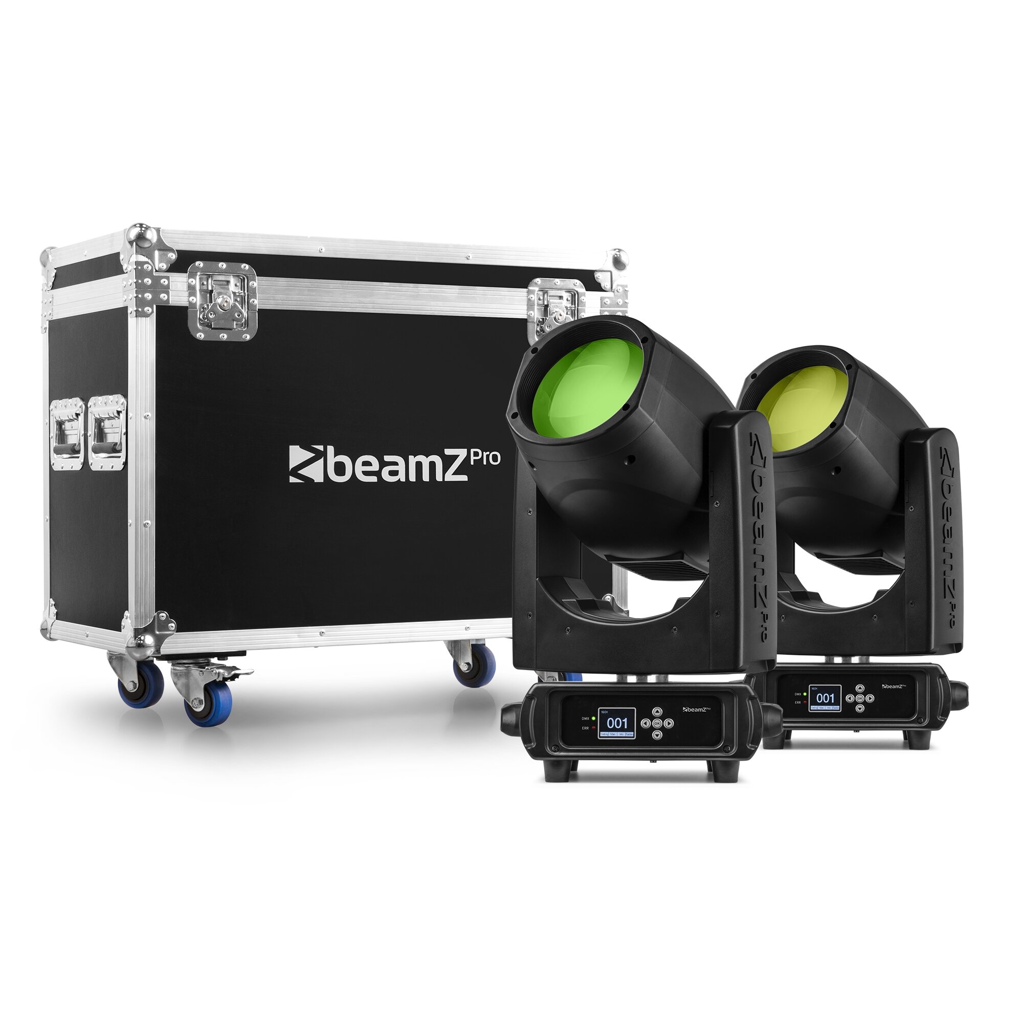 BeamZ Pro Tiger 9R beam moving head set, flightcase för 2 st - Med 1° stråle - 260W