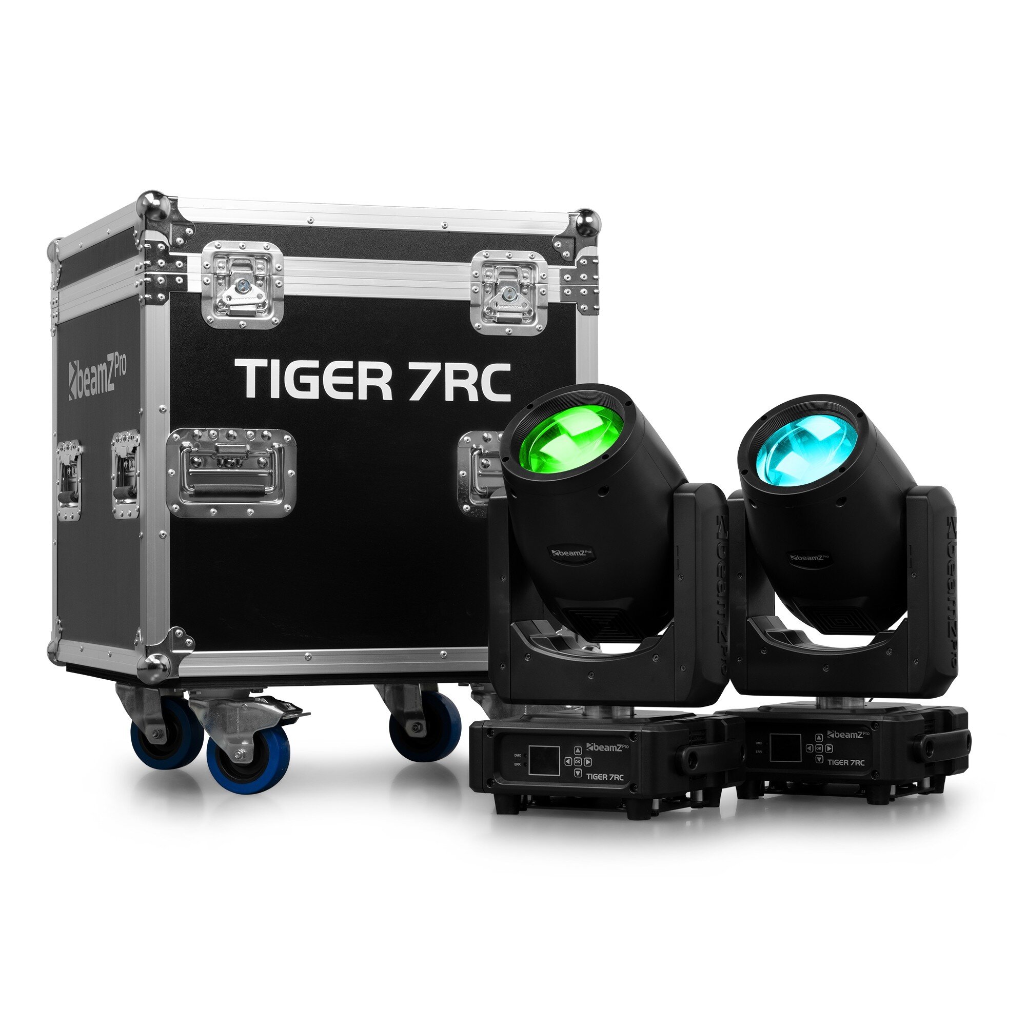 BeamZ Pro Tiger 7RC beam Moving head set med 2 st i flightcase - Med 1° stråle - 230W