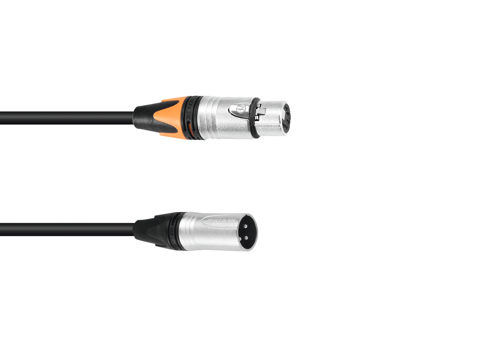 DMX cable XLR 3pin 1m bk Neutrik black connectors - psso